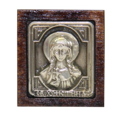 Иконы Христина святая мученица икона ручной работы для автомобиля (3,5 х 4 см)
