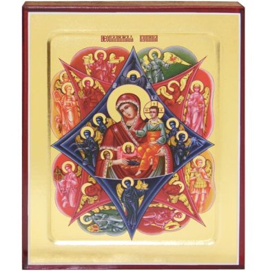 Иконы Неопалимая Купина икона Божией Матери на дереве (12,5 х 16 см)