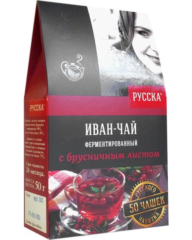 Натуральные товары Иван чай «Русска» ферментированный c брусничным листом