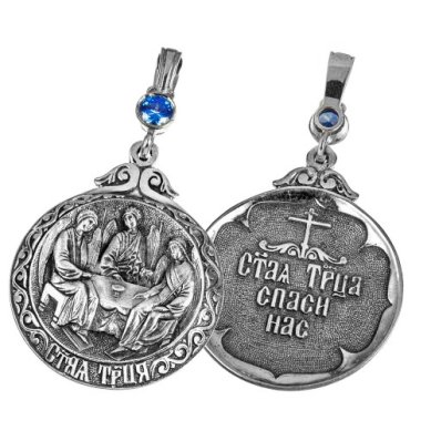 Ювелирные изделия Образок Святая Троица из серебра 925 с фианитами