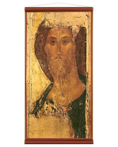 Иконы Спас Звенигородский, икона на ткани с подвесом, 42х23 см