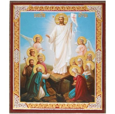 Иконы Воскресение Христово икона на деревянном планшете (6 х 97,5см)