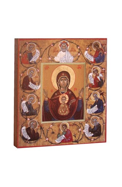 Иконы Знамение Курская-Коренная икона Божией Матери на дереве (11х12,5 см)