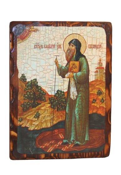 Иконы Василий Рязанский икона на доске под старину (18 х 24 см)