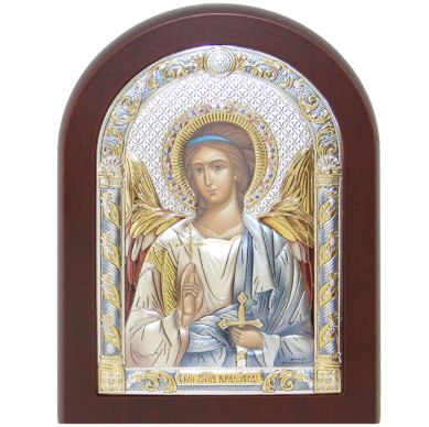Иконы Ангел Хранитель икона в серебряном окладе, ручная работа (12 х 16,5 см)