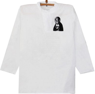 Утварь и подарки Купальная мужская рубашка с образом «Серафима Саровского» (х/б, размер 50, 52, 56)