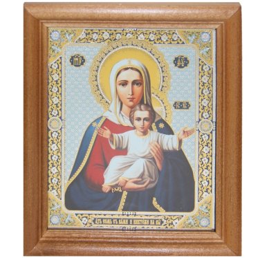 Иконы Аз есмь с вами и никтоже на вы икона Божией Матери под стеклом (13 х 16 см, Софрино)
