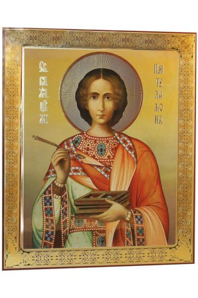 Иконы Пантелеимон целитель икона на оргалите (33 х 40 см, Софрино)