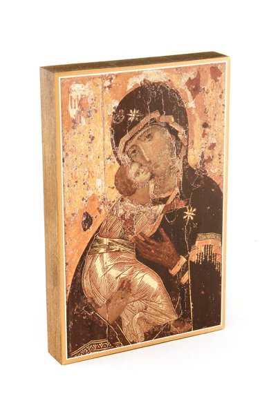 Иконы Владимирская икона Божией Матери на дереве (11х17 см)