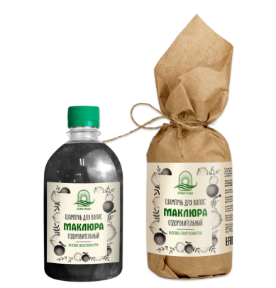 Натуральные товары Шампунь для волос «Маклюра» на основе лекарственных трав для любого типа волос (500 мл)