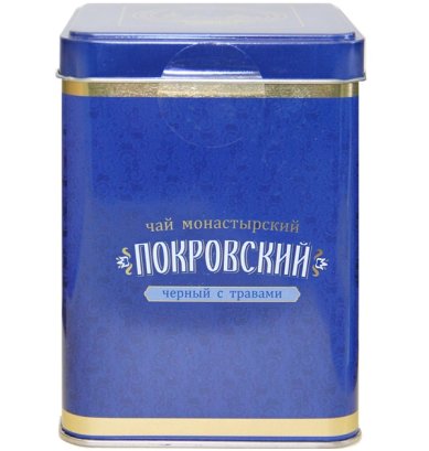 Натуральные товары Чай монастырский черный с травами подарочный в жестяной банке «Покровский» (100 г)