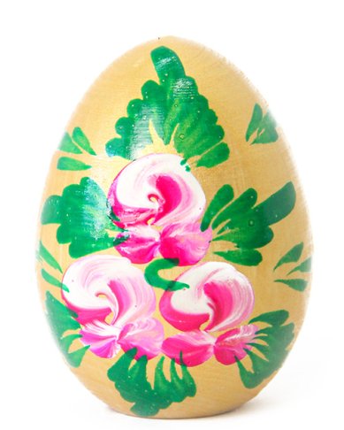 Утварь и подарки Яйцо деревянное «Цветы» (ручная роспись, 5,5 х 4 см)